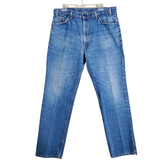 Vtg 80s Levis 509 Blue Jeans Men 38x32 Orange Tab Wide Straigh 05/87 USA (35x31) - Picture 11 of 12